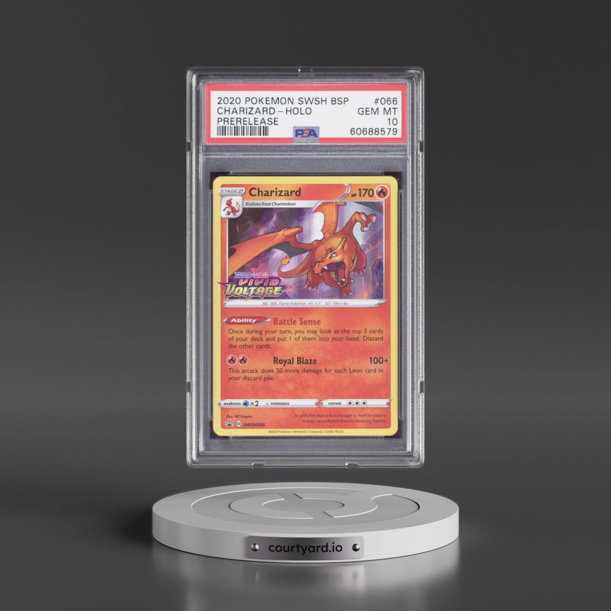 2020 Pokémon Swsh Black Star Promo #066 Charizard - Holo Prerelease (PSA 10 GEM MINT)