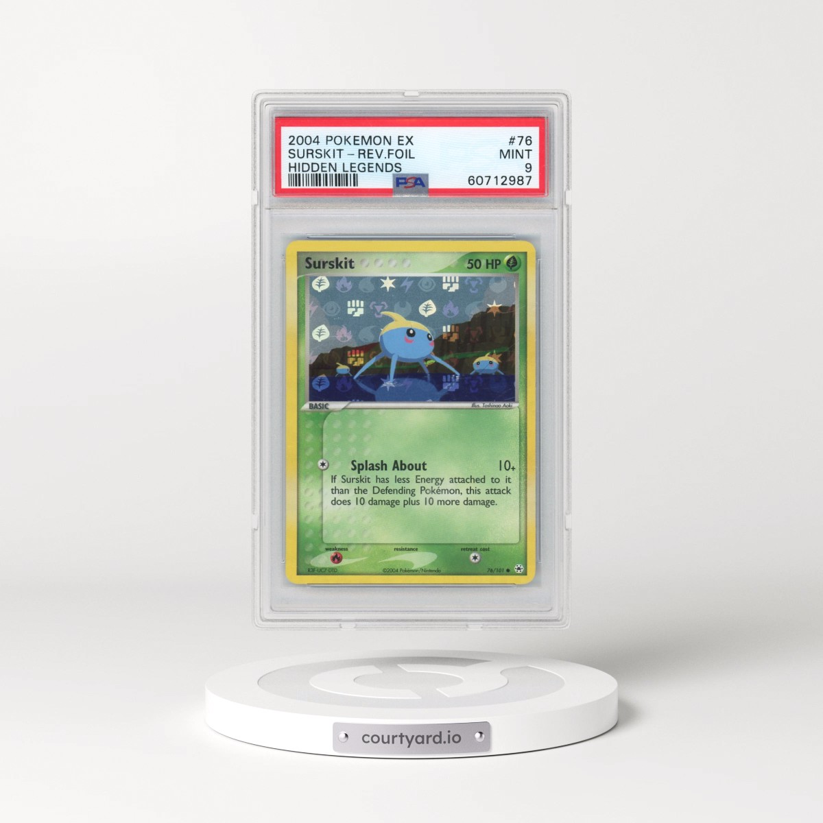 2004 Pokémon EX Hidden Legends #76 Surskit - Reverse Foil (PSA 9 MINT)