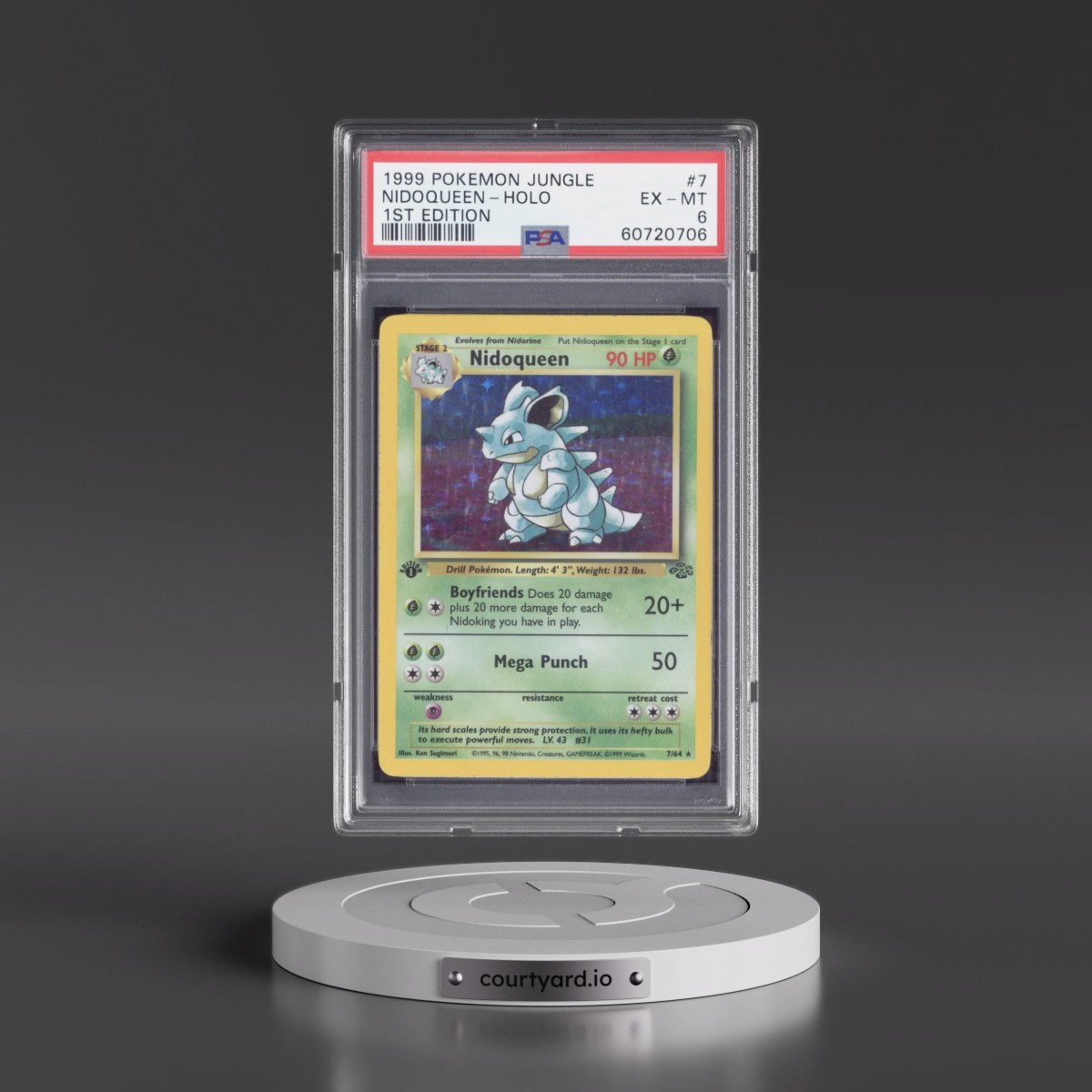 1999 Pokémon Jungle #7 Nidoqueen - 1st Edition Holo (PSA 6 EX-MT)