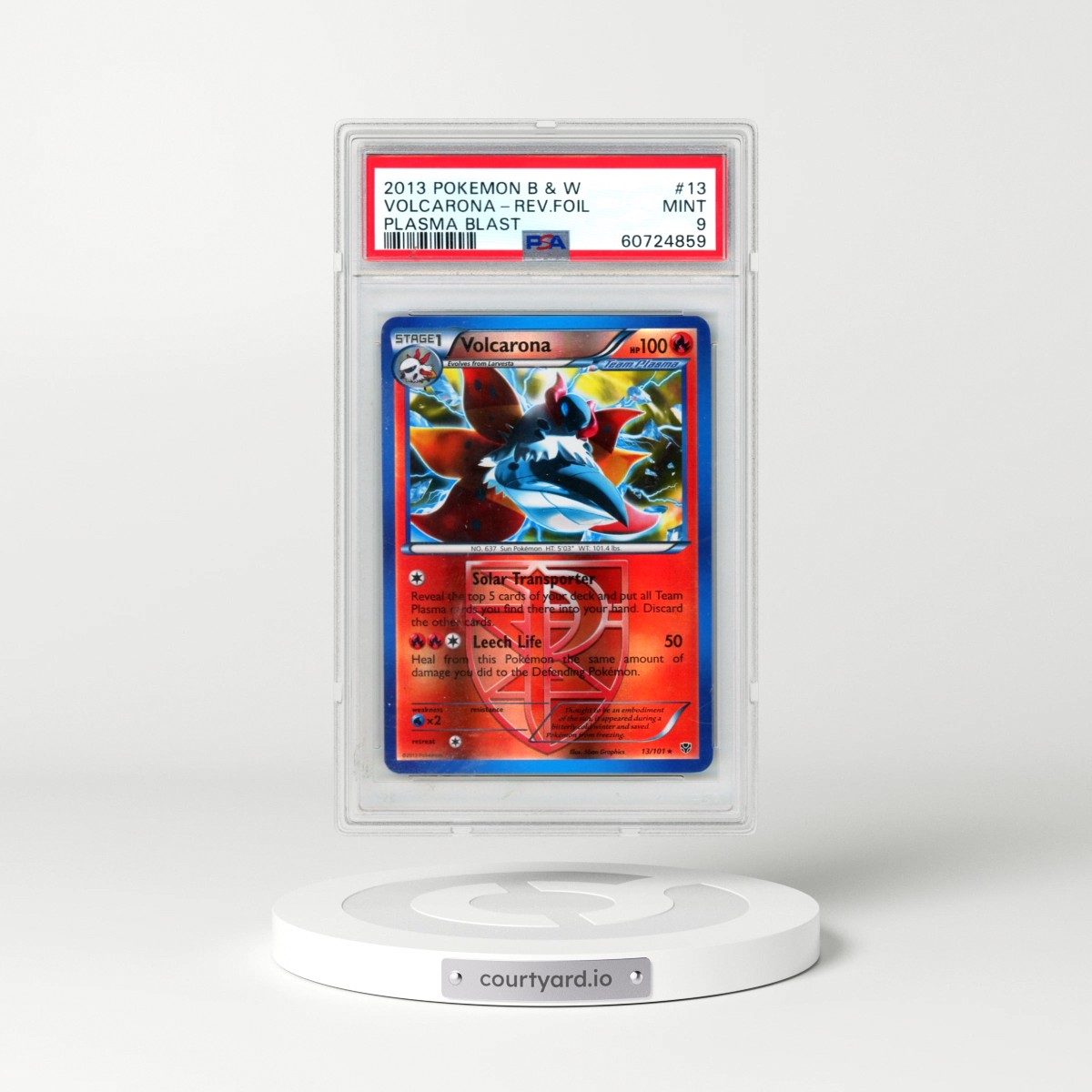 2013 Pokémon Black & White Plasma Blast #13 Volcarona - Reverse Foil (PSA 9 MINT)