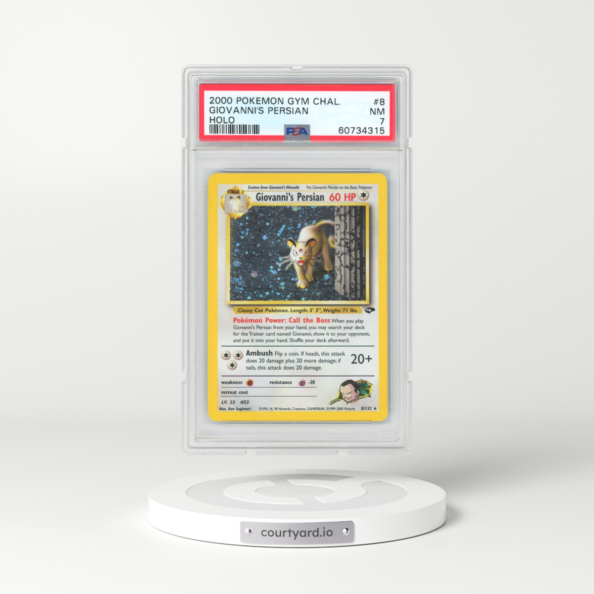 2000 Pokémon Gym Challenge #8 Giovanni's Persian - Holo (PSA 7 NM)