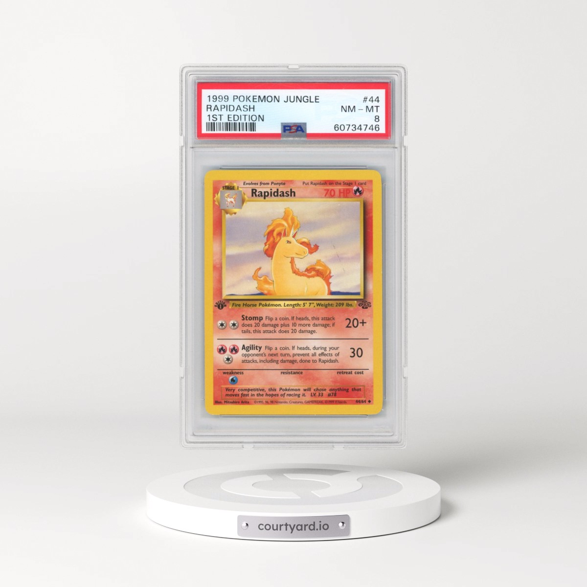 1999 Pokémon Jungle #44 Rapidash - 1st Edition (PSA 8 NM-MT)