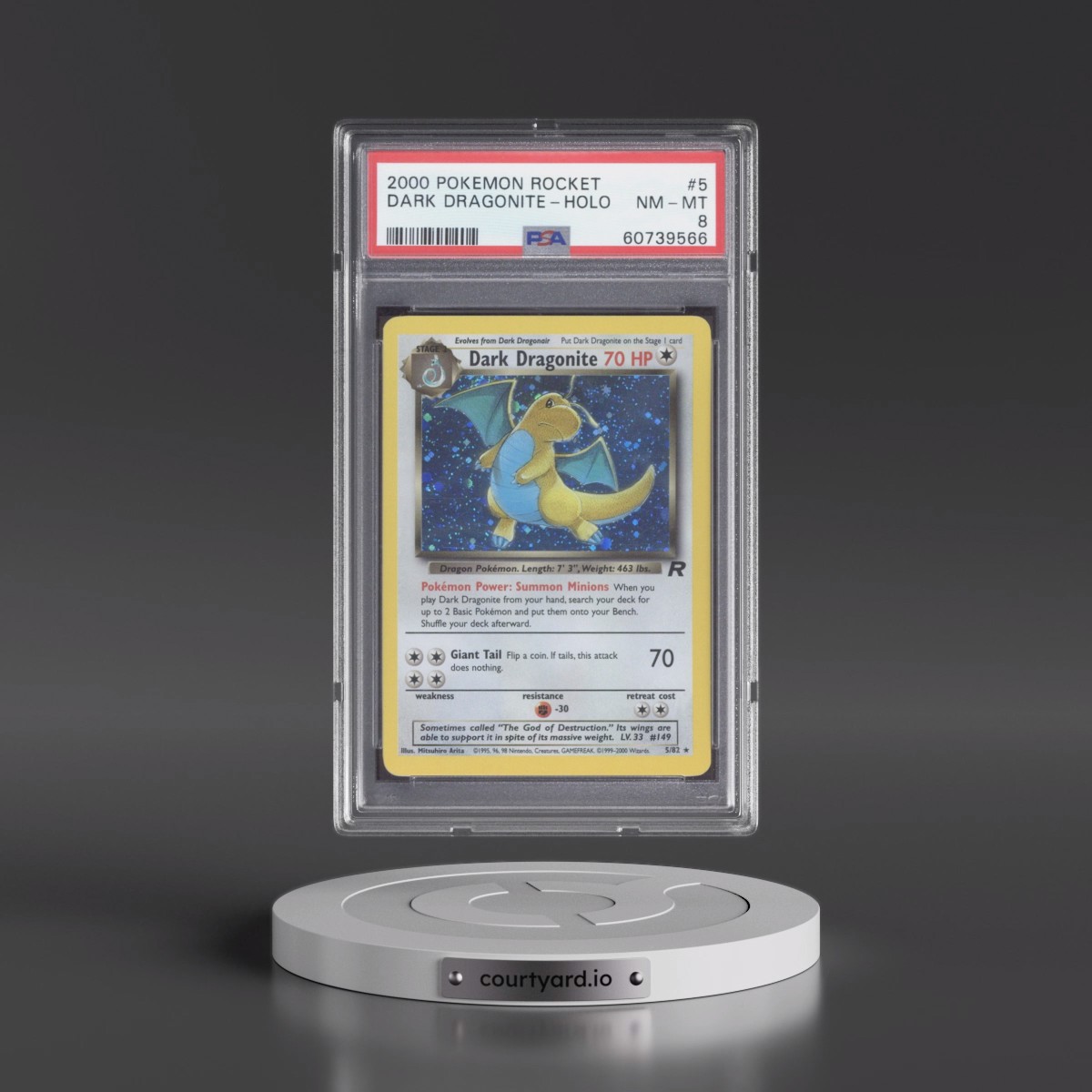 2000 Pokémon Rocket #5 Dark Dragonite - Holo (PSA 8 NM-MT)