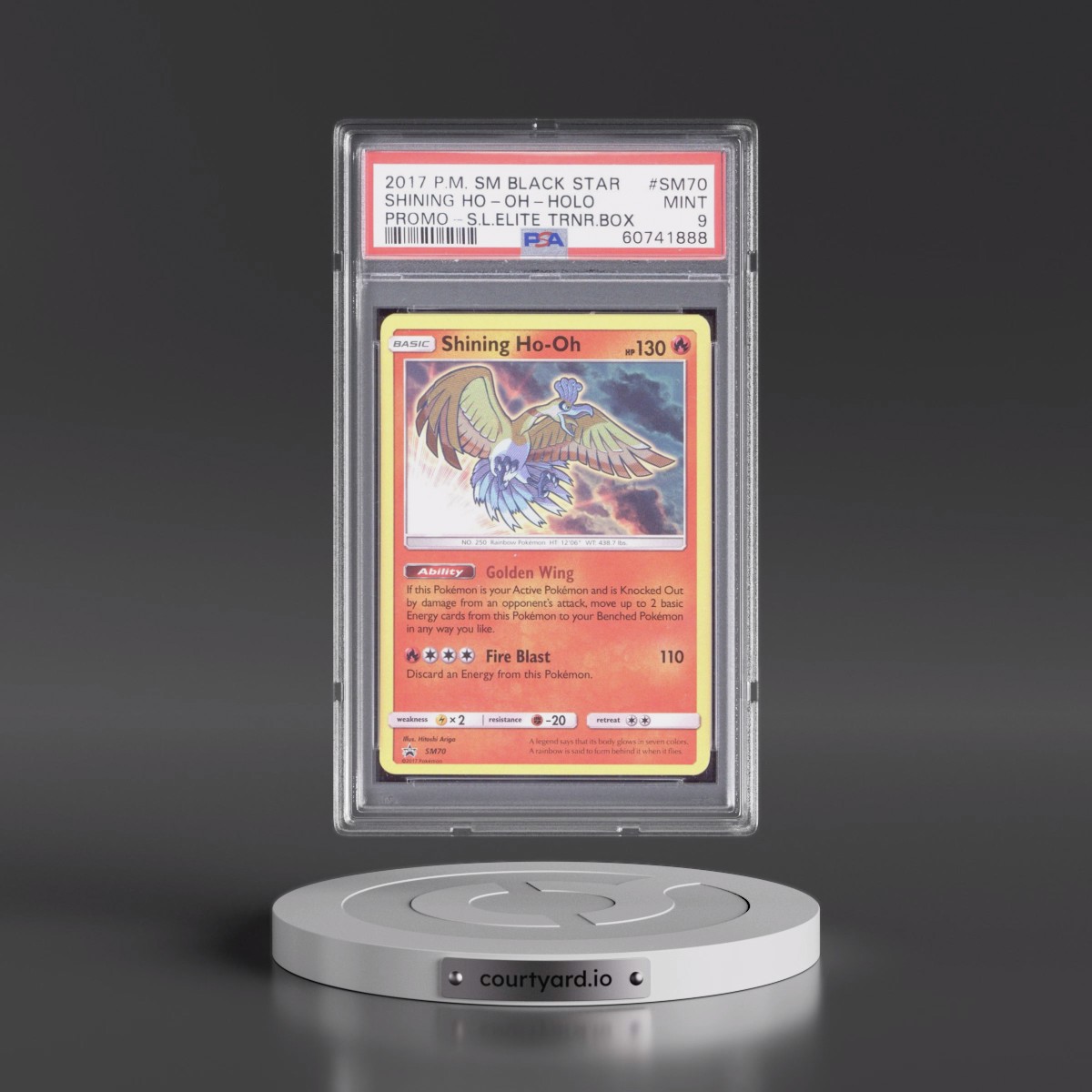 2017 Pokémon SM Black Star Promo #SM70 Shining HO-Oh - Holo Holo Shining Legends Elite Trainer Box (PSA 9 MINT)