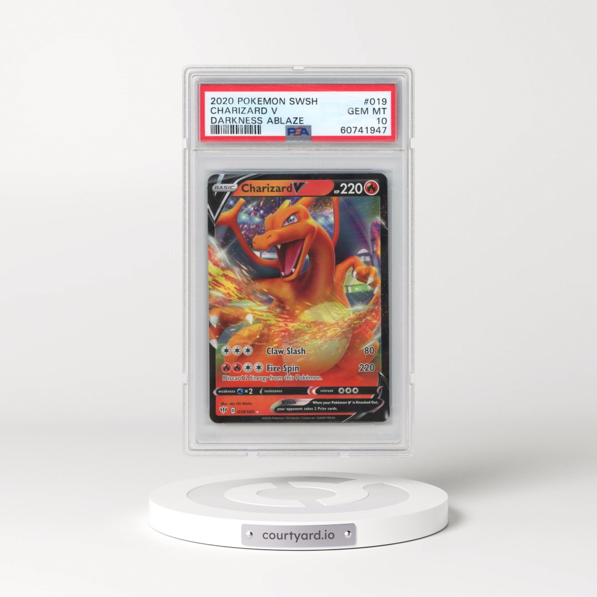 2020 Pokémon Sword & Shield Darkness Ablaze #019 Charizard V - Holo (PSA 10 GEM MINT)