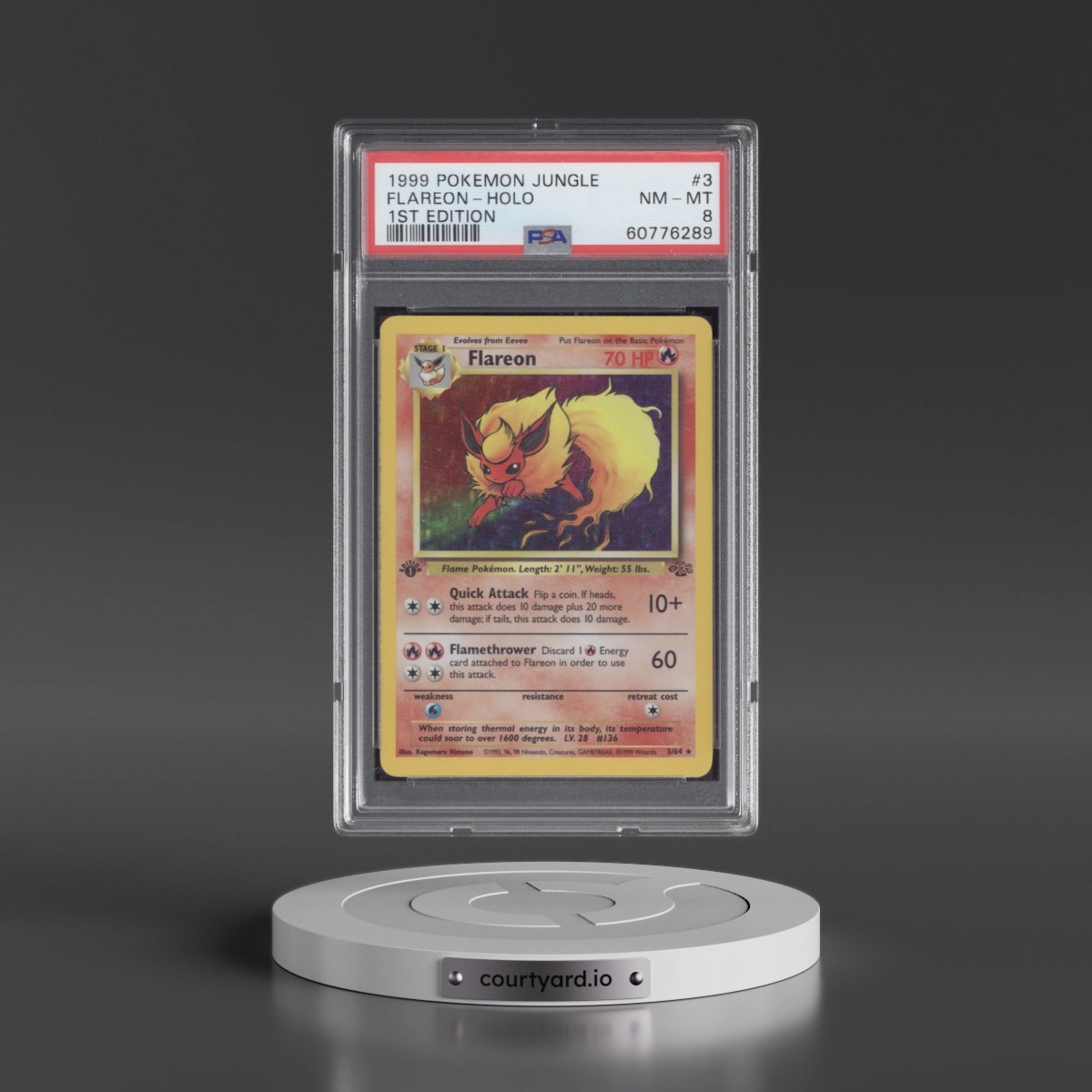 1999 Pokémon Jungle #3 Flareon - 1st Edition Holo (PSA 8 NM-MT)