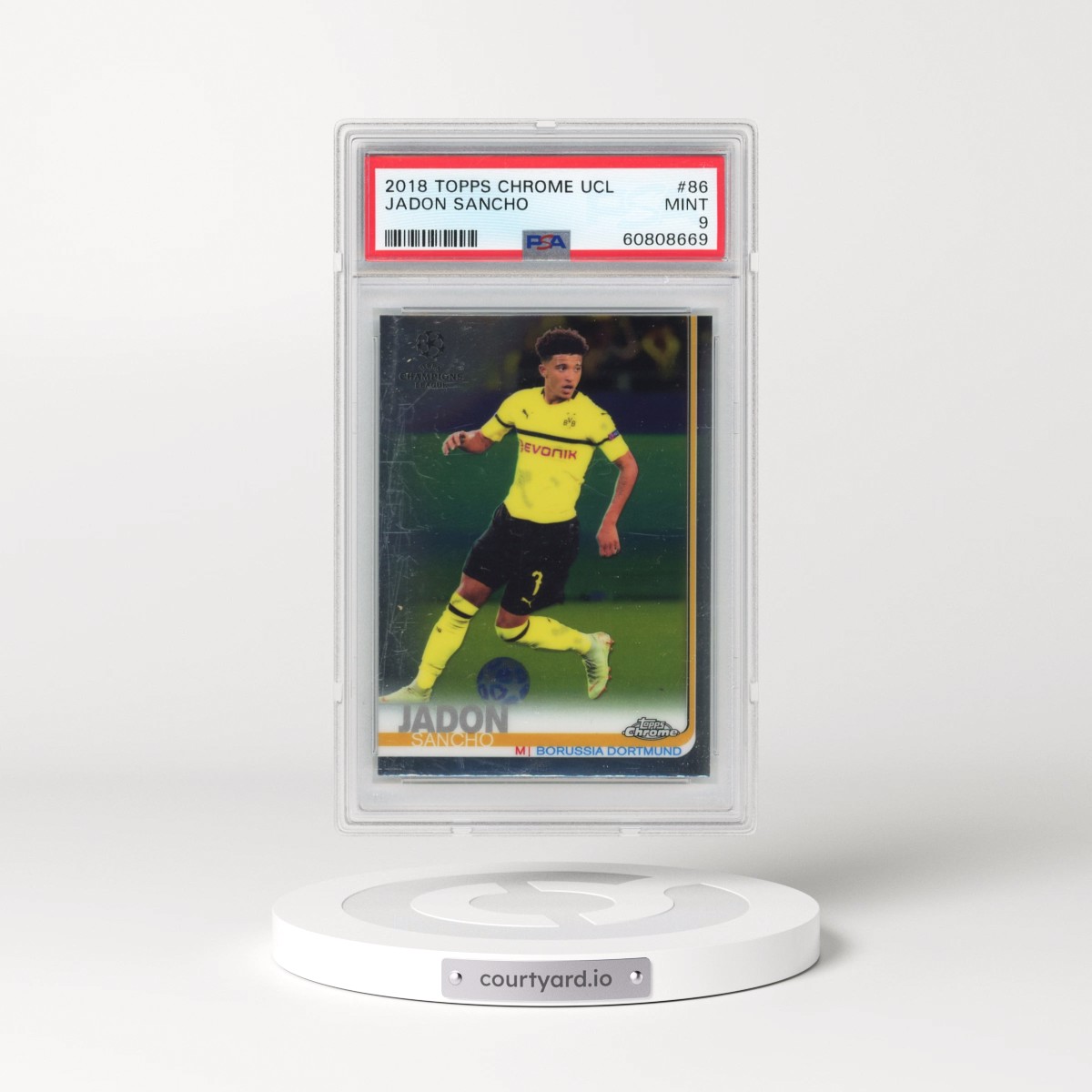 2018 Topps Chrome UEFA Champions League #86 Jadon Sancho (PSA 9 MINT)