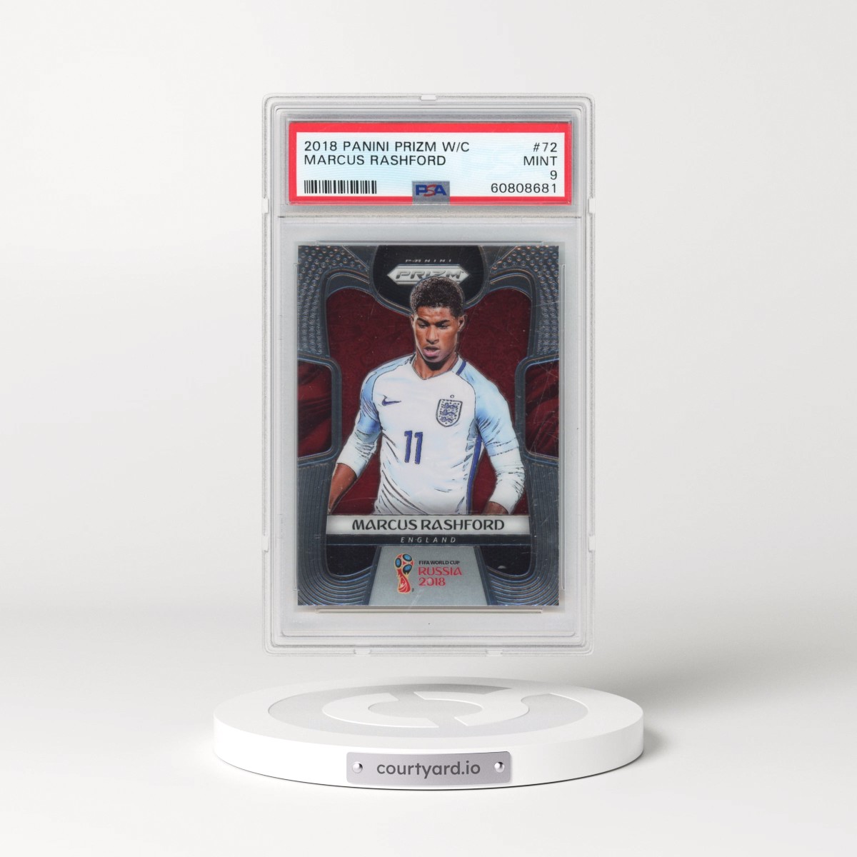 2018 Panini Prizm World Cup #72 Marcus Rashford (PSA 9 MINT)