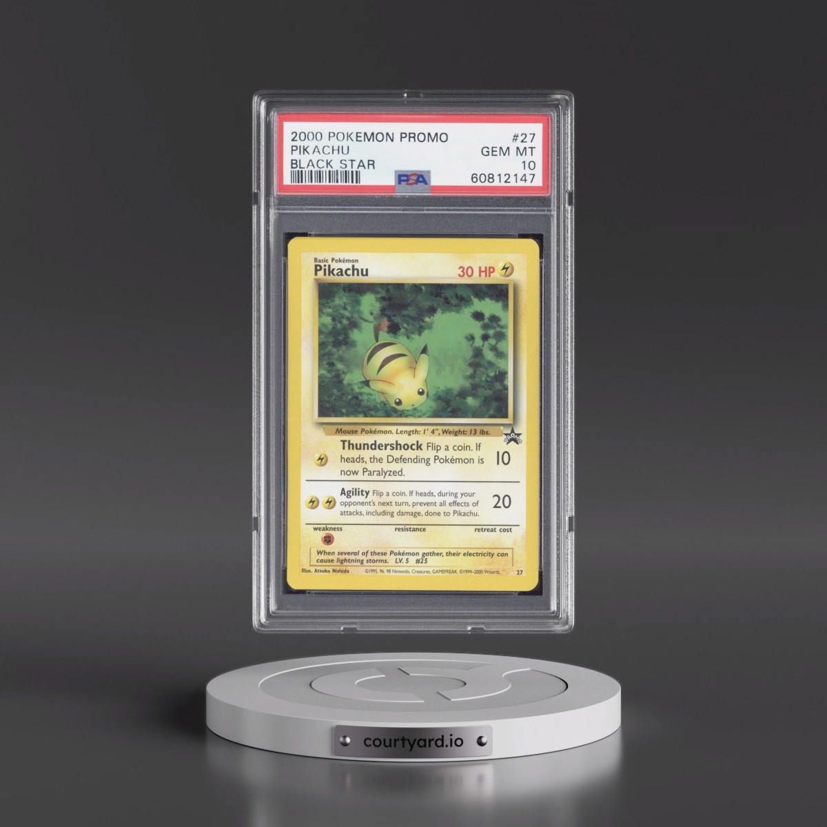 2000 Pokémon Promo Black Star Pikachu #27 PSA 10