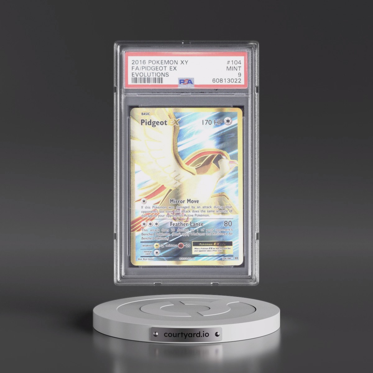 2016 Pokémon XY Evolutions #104 Pidgeot EX - Holo Full Art (PSA 9 MINT)