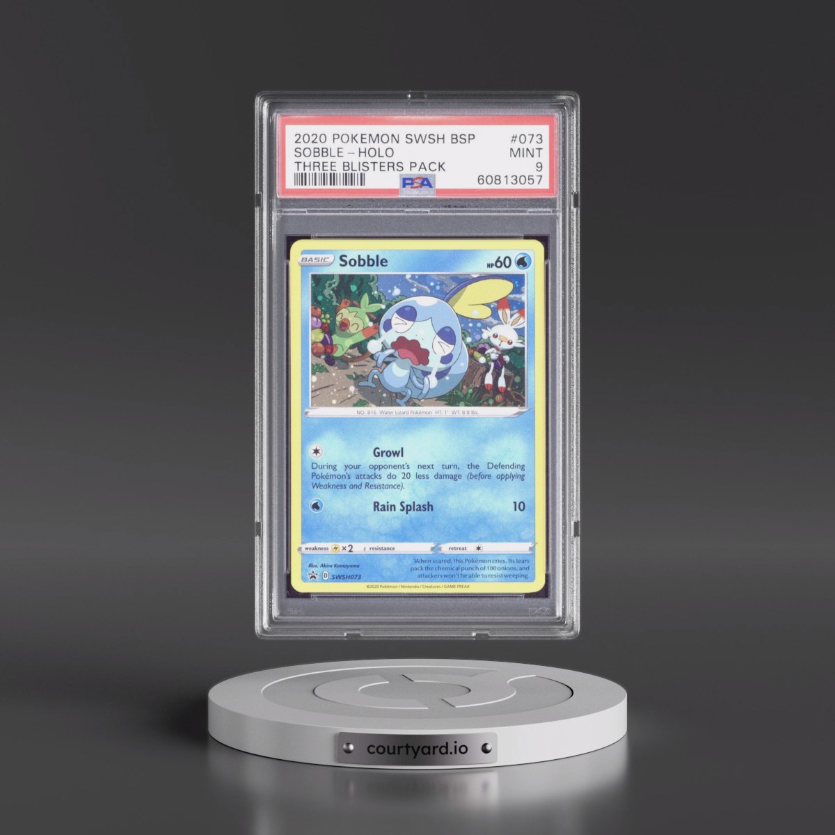 2020 Pokémon Swsh Black Star Promo #073 Sobble - Holo Three Blisters Pack (PSA 9 MINT)