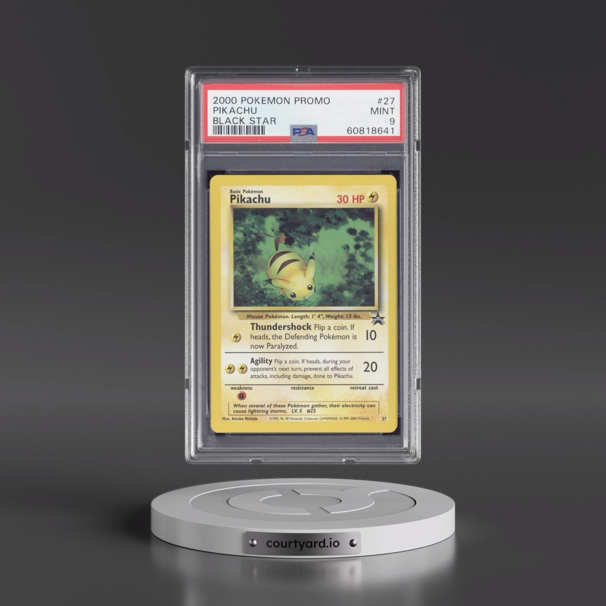 2000 Pokémon Promo Black Star Pikachu #27 PSA 9