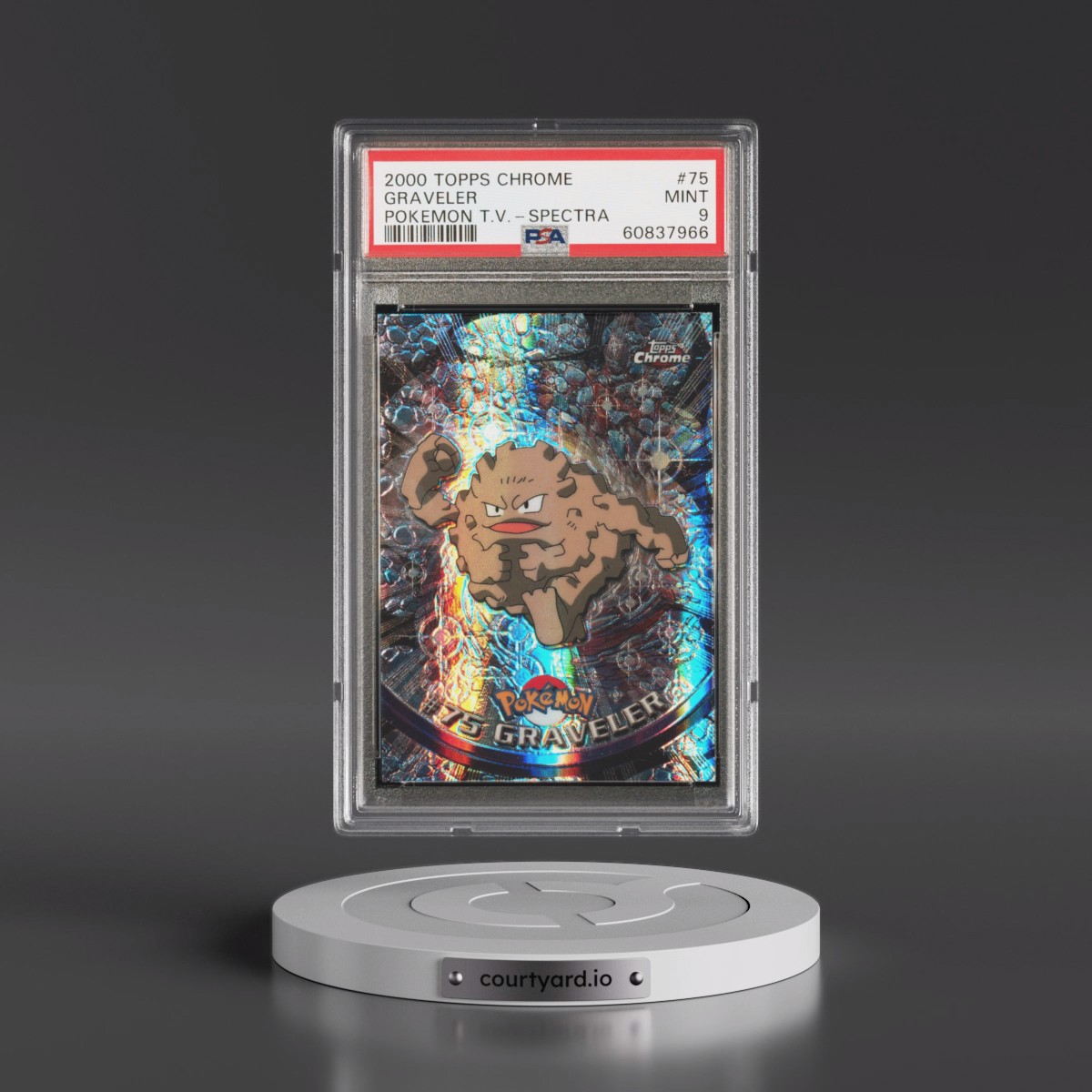 2000 Topps Chrome Pokémon T.V. #75 Graveler - Spectra (PSA 9 MINT)