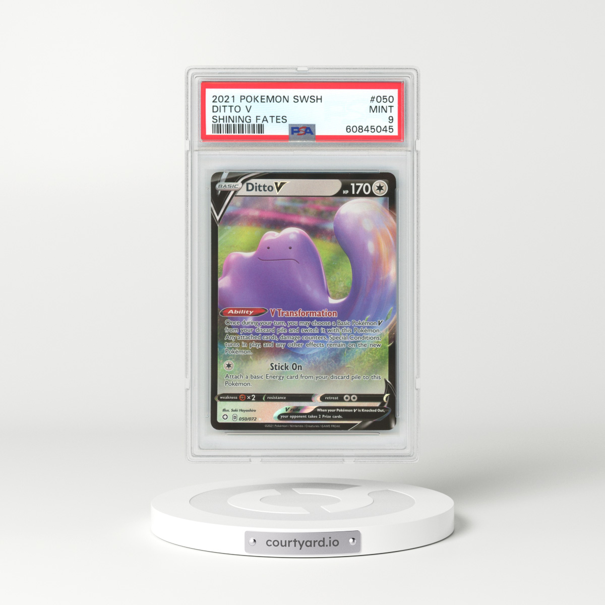 2021 Shining Fates #50 Ditto V - Full Art Holo (PSA 9 MINT)