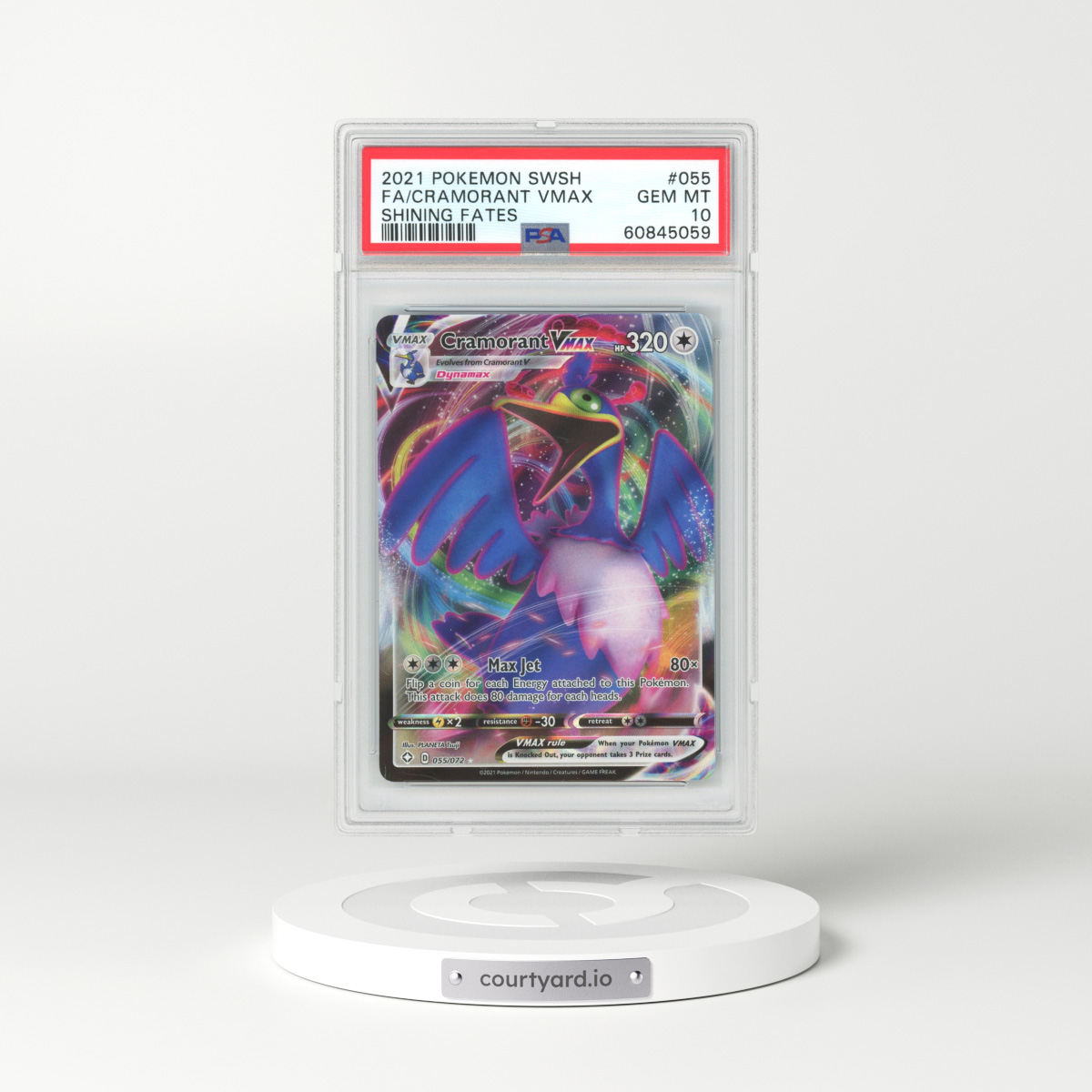 2021 Shining Fates #55 Cramorant VMAX - Full Art Holo (PSA 10 GEM MINT)