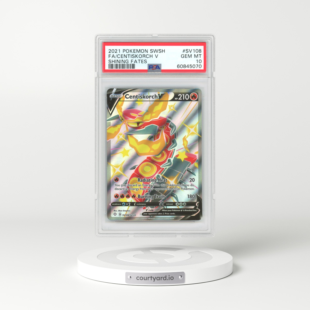 2021 Shining Fates #SV108 Centiskorch V - Full Art Holo (PSA 10 GEM MINT)