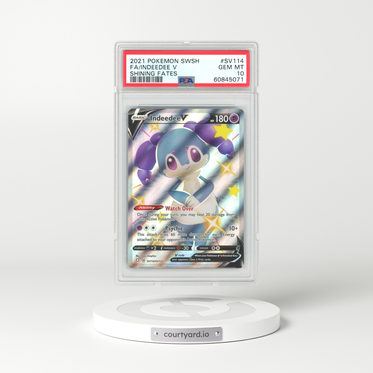 2021 Shining Fates #SV114 Indeedee V (PSA 10 GEM MINT)