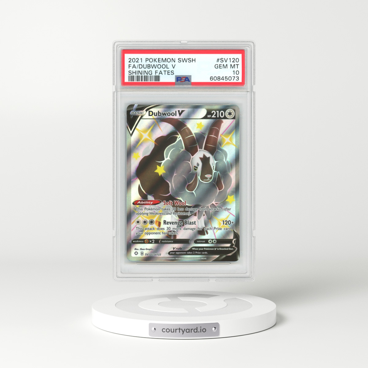 2021 Shining Fates #SV120 Dubwool V - Full Art Holo (PSA 10 GEM MINT)