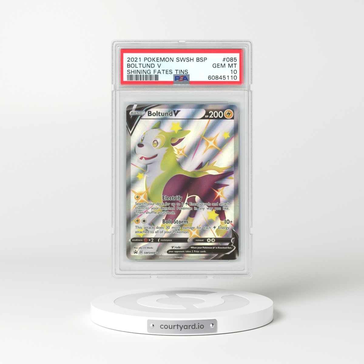 2021 Sword & Shield Promos #85 Boltund V - Full Art Holo (PSA 10 GEM MINT)