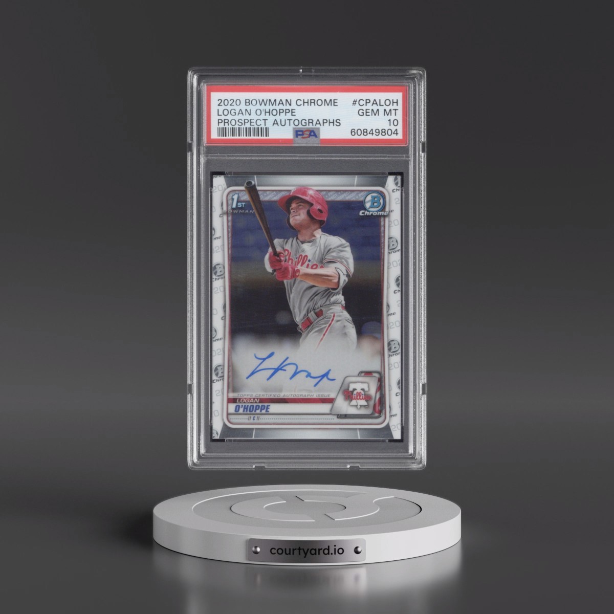 2020 Bowman Chrome Prospect Autographs Logan O'Hoppe #CPALOH PSA 10