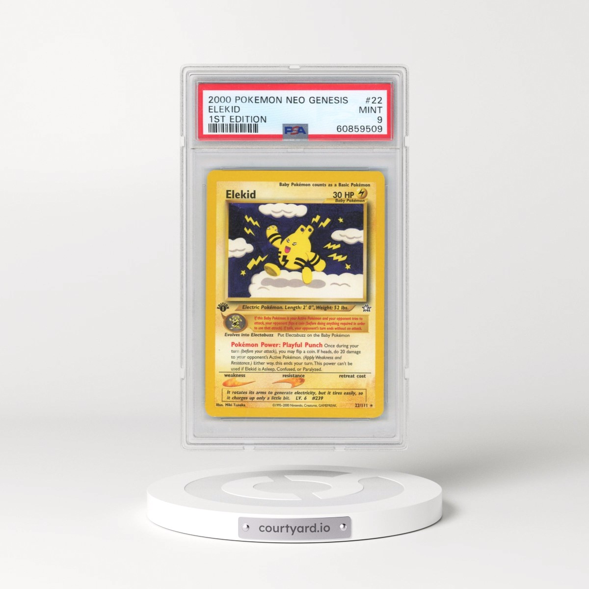 2000 Pokémon Neo Genesis #22 Elekid - 1st Edition (PSA 9 MINT)