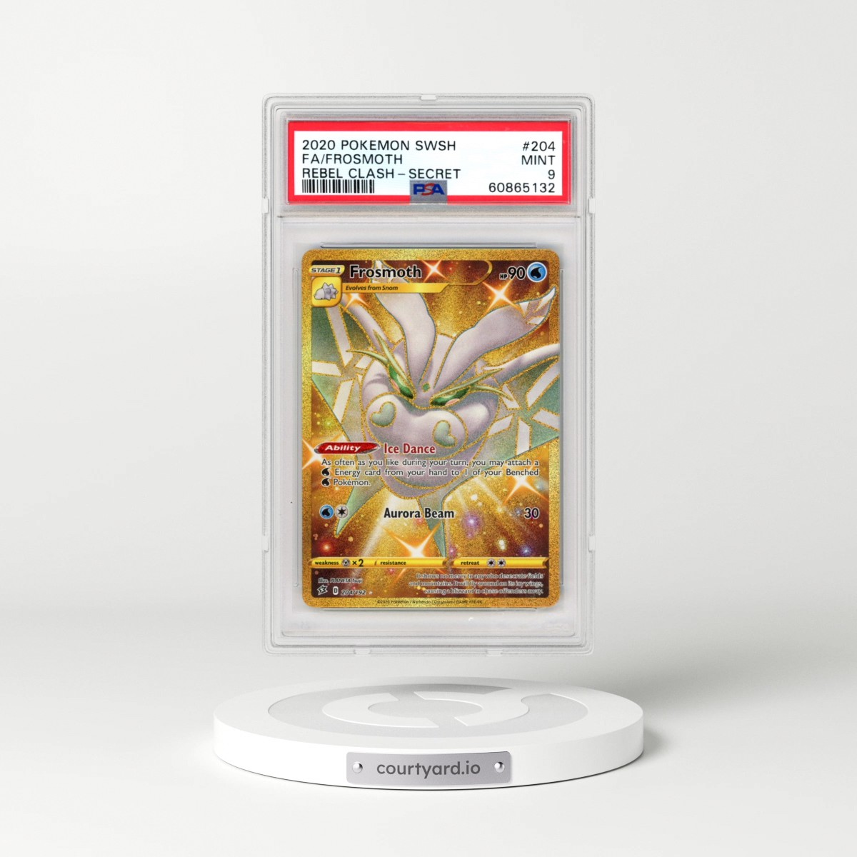 2020 Pokémon Sword & Shield Rebel Clash #204 Frosmoth - Full Art Secret (PSA 9 MINT)