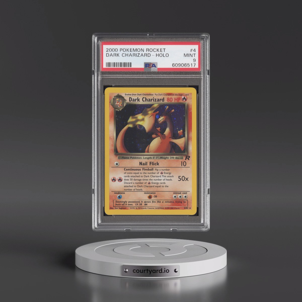 2000 Pokémon Rocket #4 Dark Charizard - Holo (PSA 9 MINT)