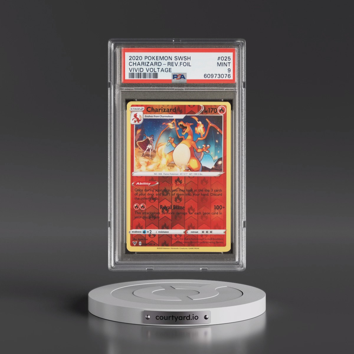 2020 Pokémon Sword & Shield Vivid Voltage #025 Charizard - Reverse Foil (PSA 9 MINT)