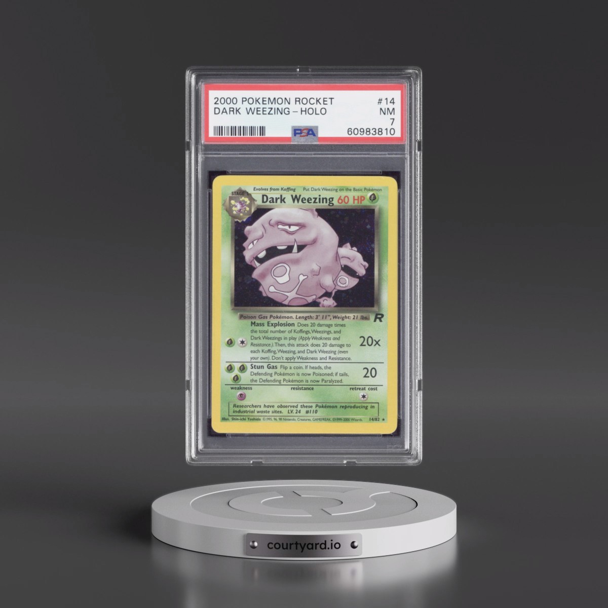 2000 Pokémon Rocket #14 Dark Weezing - Holo (PSA 7 NM)