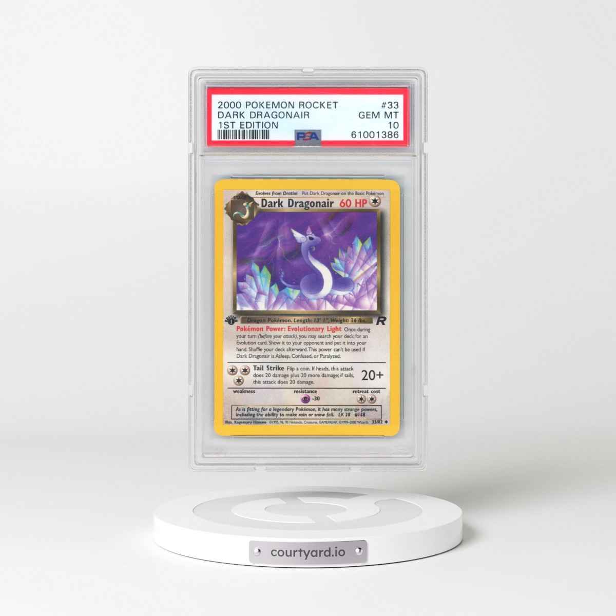 2000 Pokémon Rocket #33 Dark Dragonair - 1st Edition (PSA 10 GEM MINT)