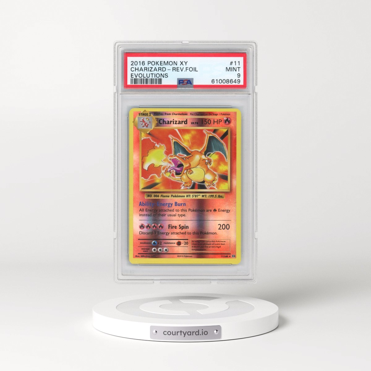 2016 Pokémon XY Evolutions #11 Charizard - Reverse Foil (PSA 9 MINT)