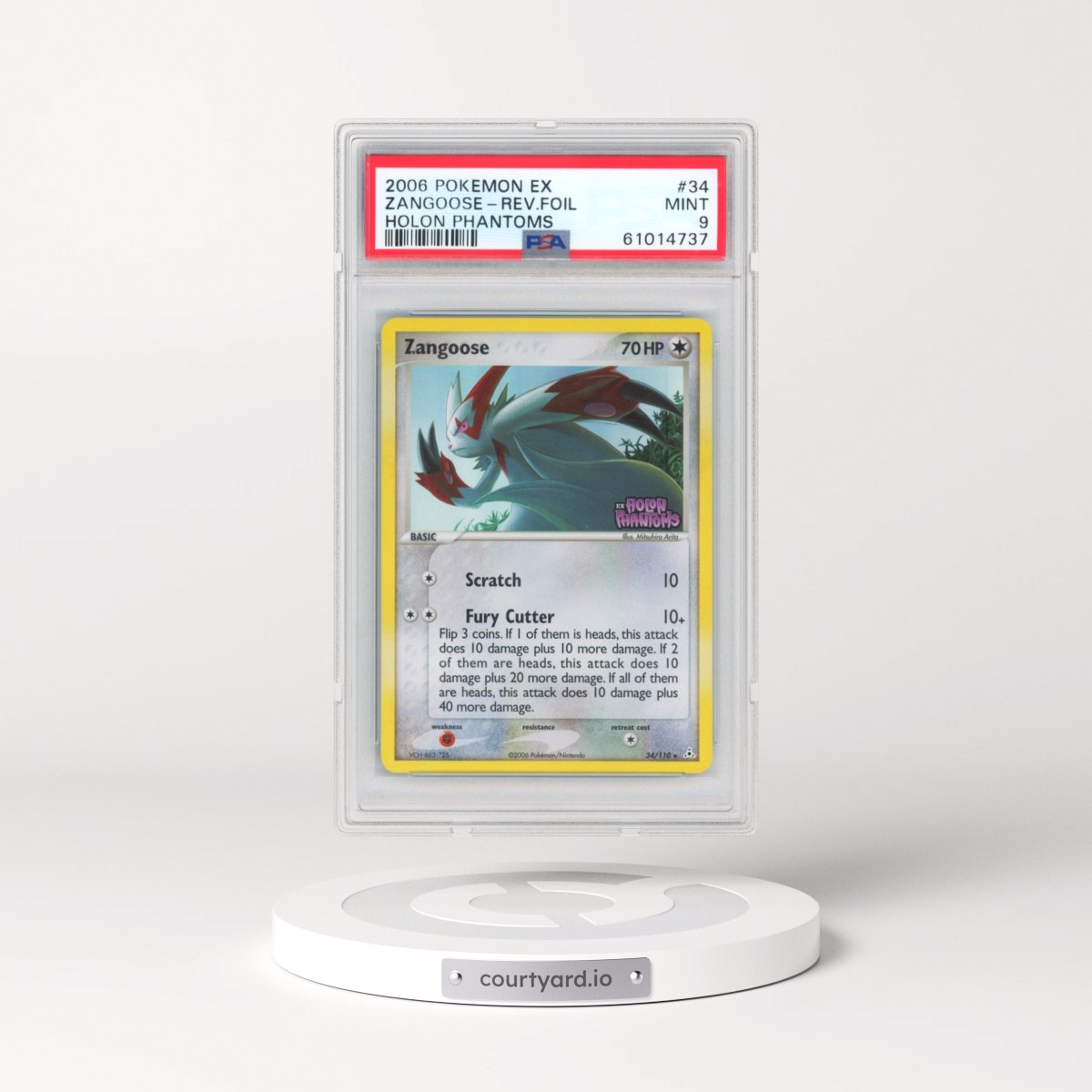 2006 Pokémon EX Holon Phantoms #34 Zangoose - Reverse Foil (PSA 9 MINT)