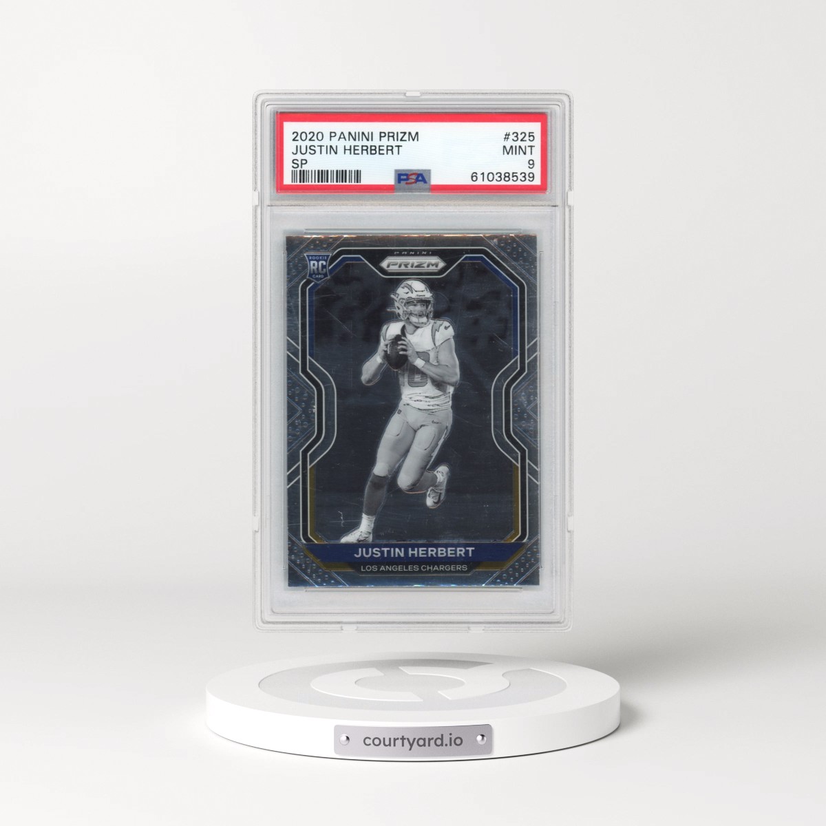 2020 Panini Prizm #325 Justin Herbert - Variation (PSA 9 MINT)