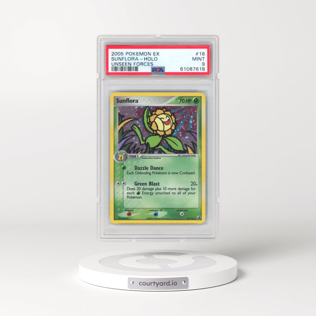 2005 Pokémon EX Unseen Forces #16 Sunflora - Holo (PSA 9 MINT)