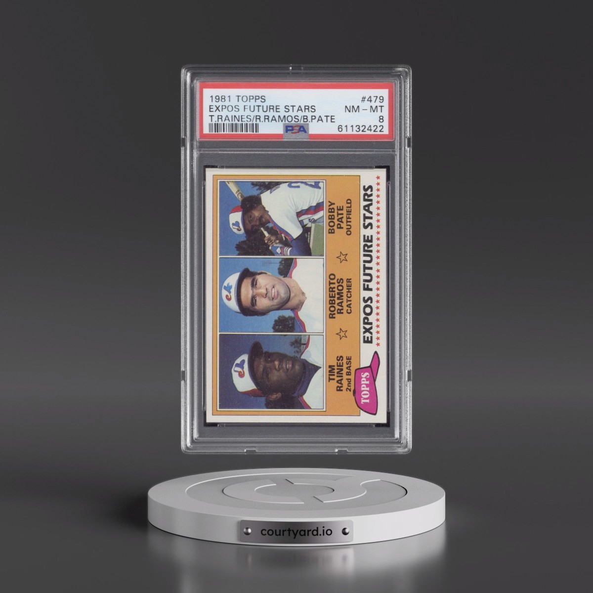1981 Topps #479 Expos Future Stars - Tim Raines/Roberto Ramos/Bobby Pate (PSA 8 NM-MT)