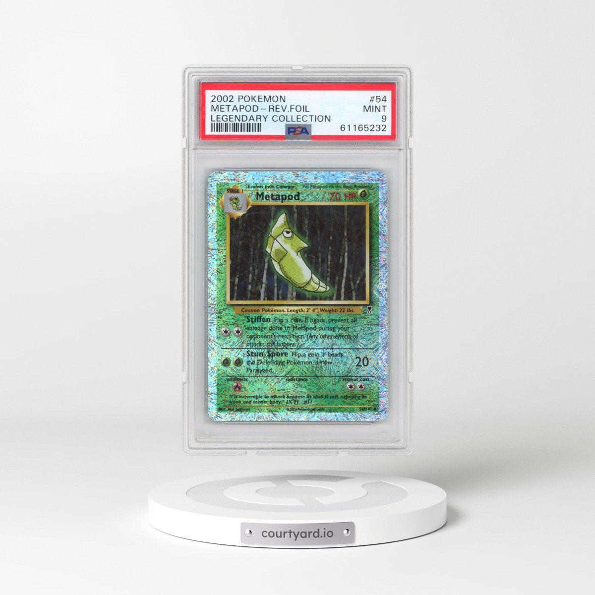 2002 Pokémon Legendary Collection #54 Metapod - Reverse Foil (PSA 9 MINT)
