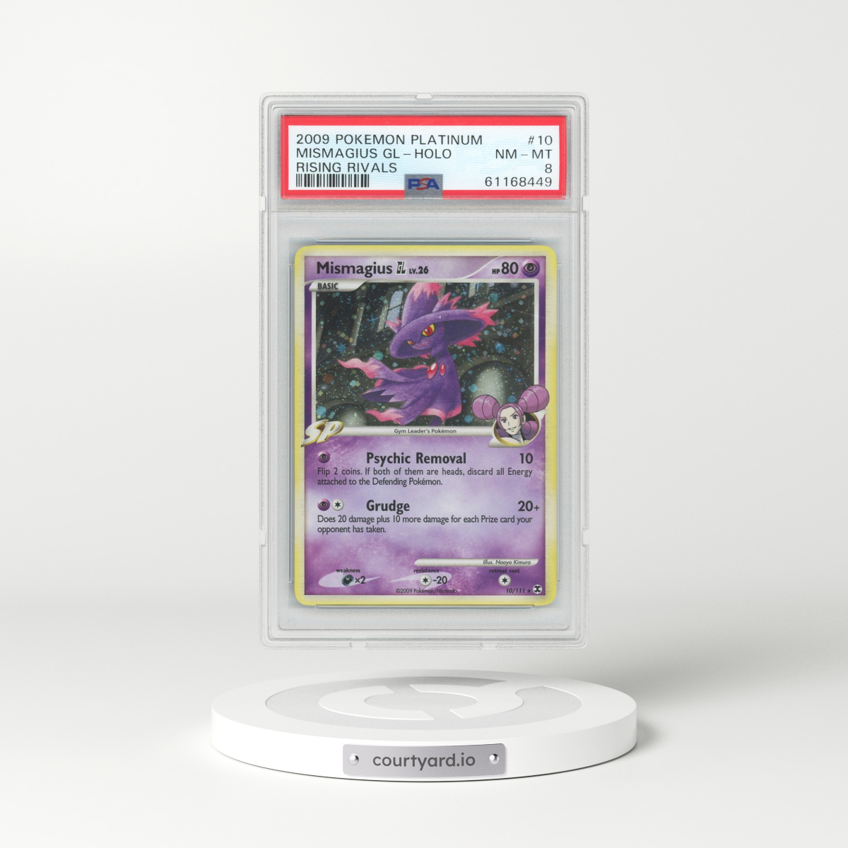 2009 Pokémon Platinum Rising Rivals #10 Mismagius GL - Holo (PSA 8 NM-MT)