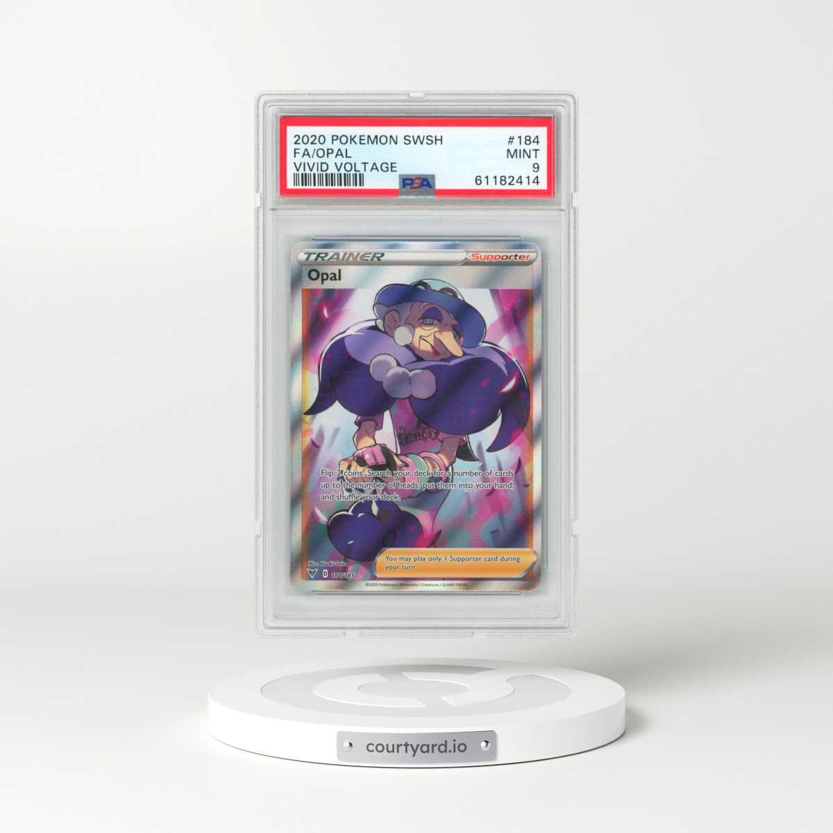 2020 Pokémon Sword & Shield Vivid Voltage #184 Opal - Full Art (PSA 9 MINT)