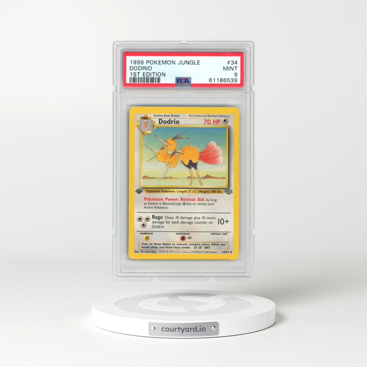 1999 Pokémon Jungle #34 Dodrio - 1st Edition (PSA 9 MINT)