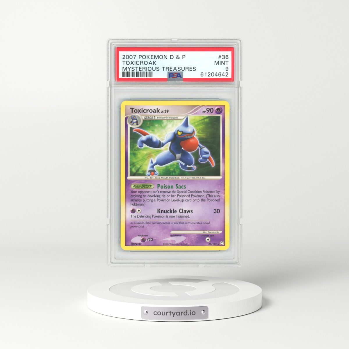 2007 Mysterious Treasures #36 Toxicroak (PSA 9 MINT)