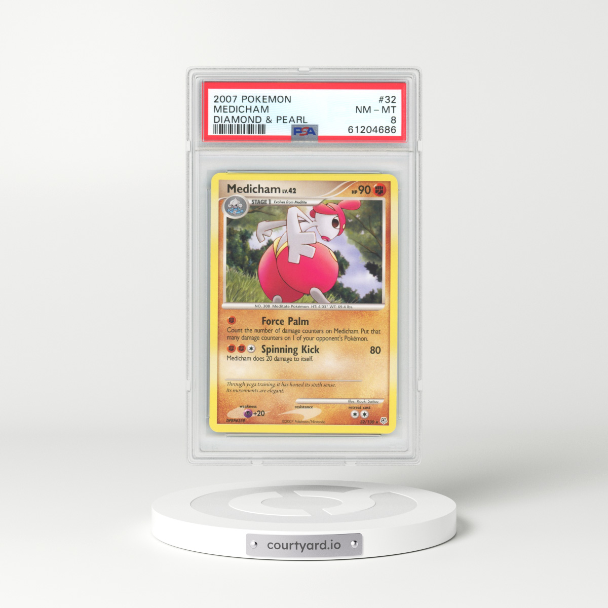 2007 Diamond & Pearl #32 Medicham (PSA 8 NM-MT)