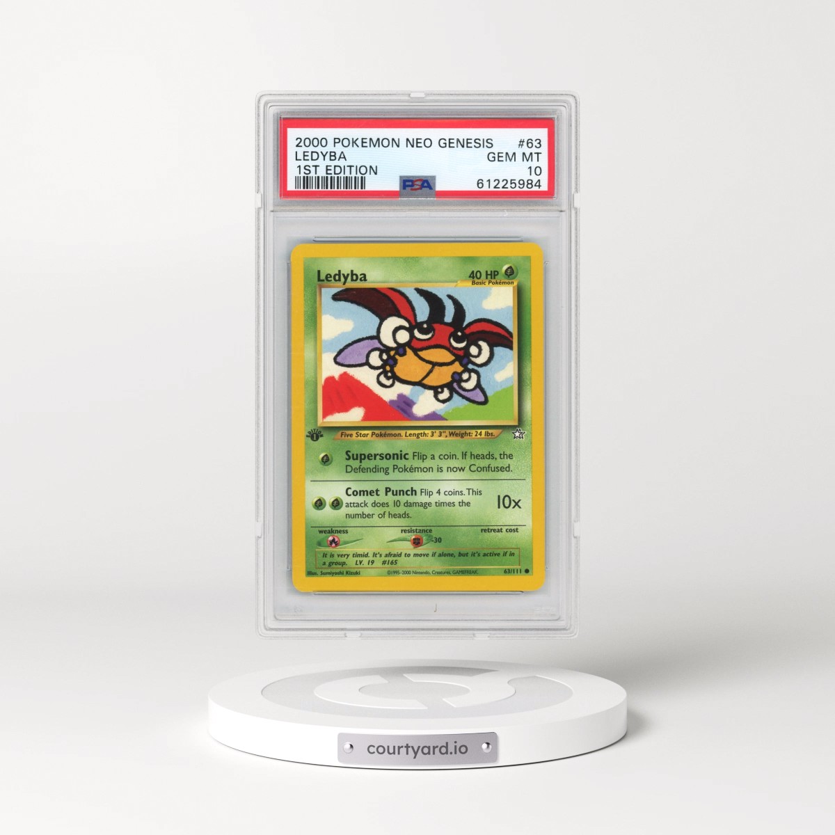 2000 Pokémon Neo Genesis #63 Ledyba - 1st Edition (PSA 10 GEM MINT)