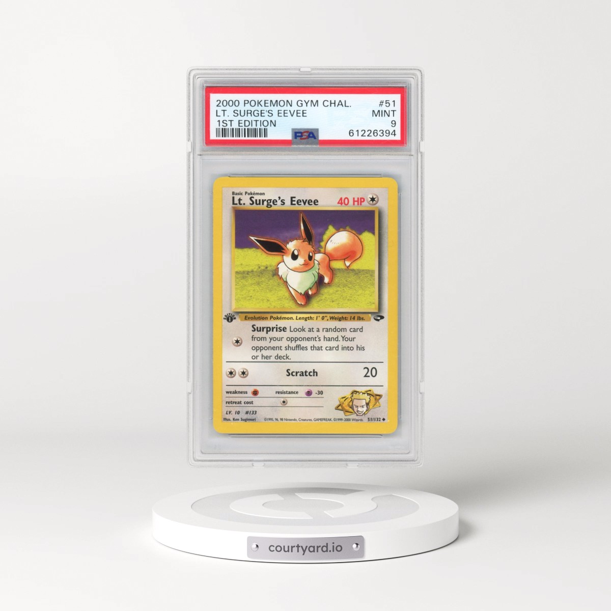 2000 Pokémon Gym Challenge LT. Surge's Eevee - 1st Edition #51 PSA 9