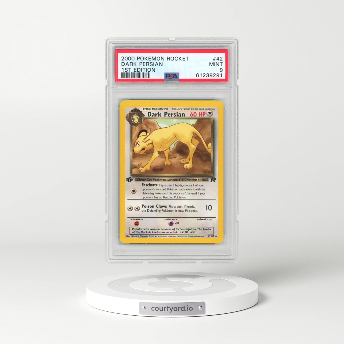2000 Pokémon Rocket #42 Dark Persian - 1st Edition (PSA 9 MINT)