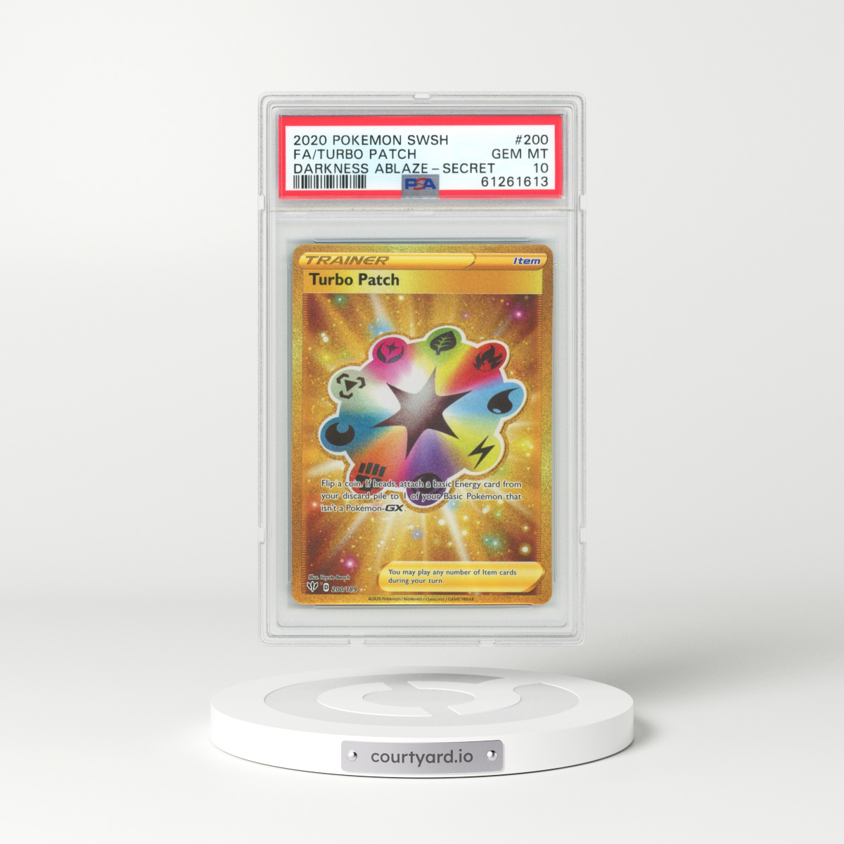 2020 Darkness Ablaze #200 Turbo Patch - Full Art Holo (PSA 10 GEM MINT)