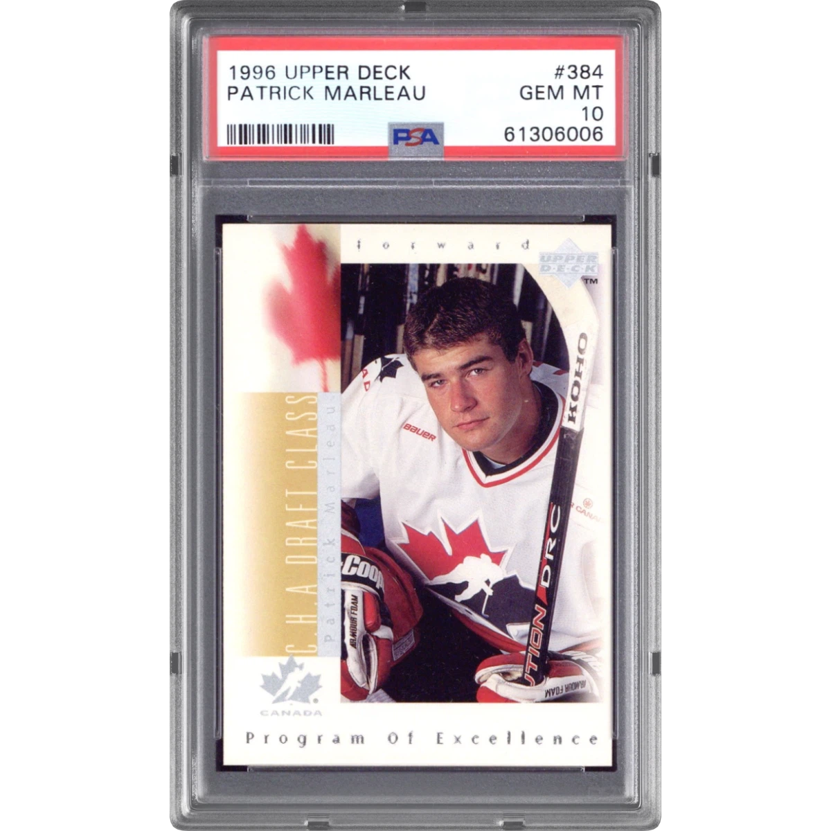1996 Upper Deck #384 Patrick Marleau (PSA 10 GEM MINT)