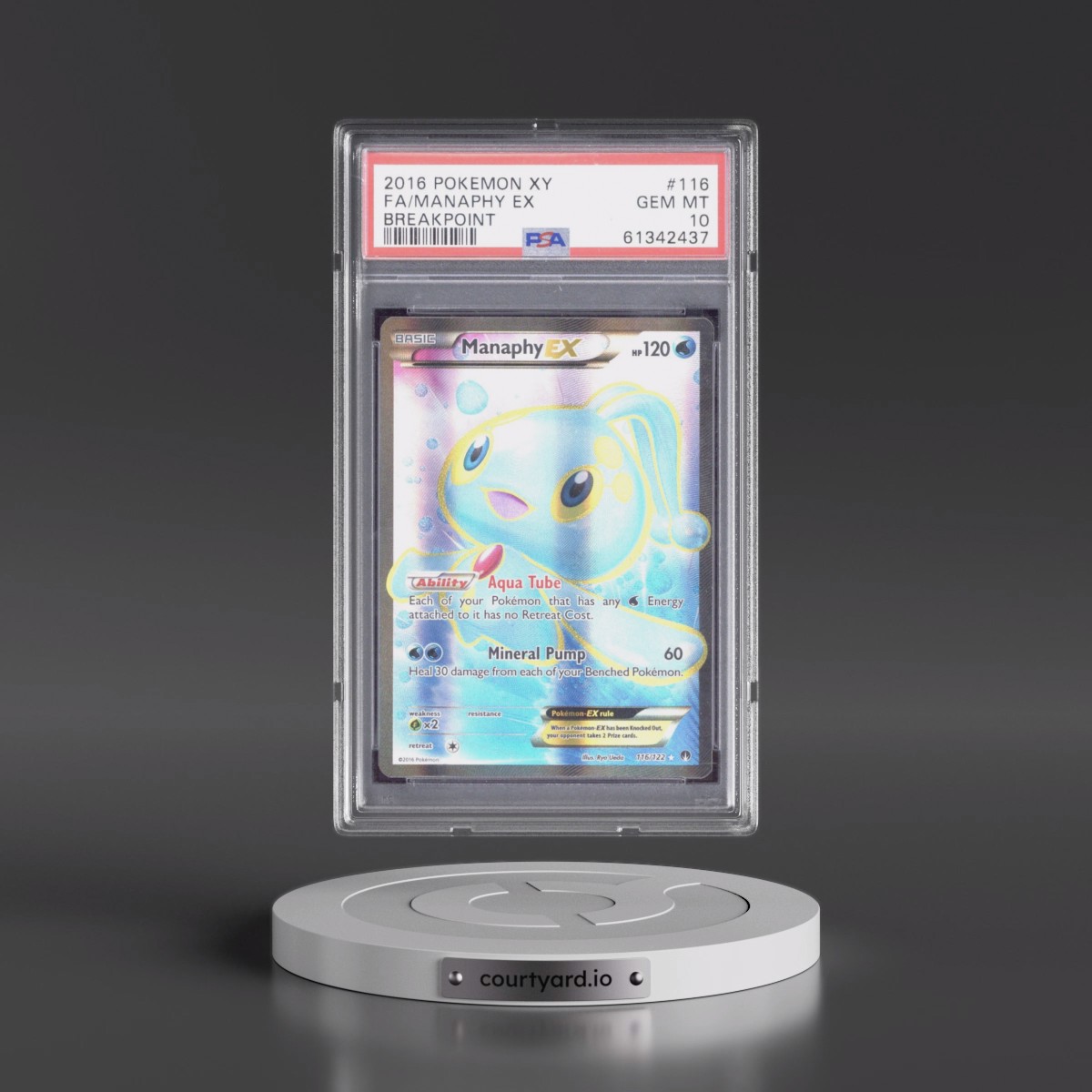 2016 Pokémon XY Breakpoint #116 Manaphy EX - Holo Full Art (PSA 10 GEM MINT)