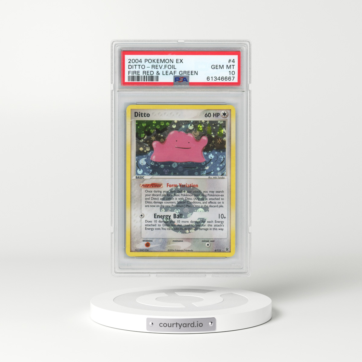 2004 Pokémon EX Fire Red & Leaf Green #4 Ditto - Reverse Foil (PSA 10 GEM MINT)