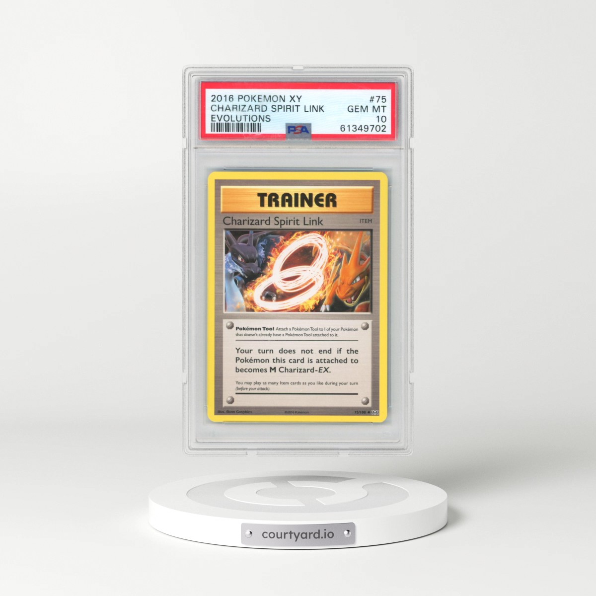 2016 Pokémon XY Evolutions #75 Charizard Spirit Link (PSA 10 GEM MINT)