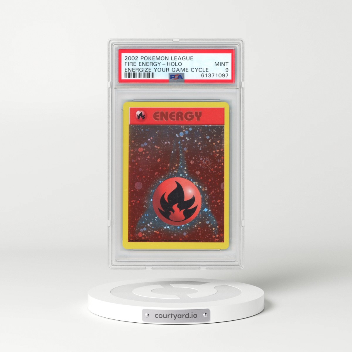 2002 Pokémon League Energize Your Game Cycle Fire Energy - Holo (PSA 9 MINT)